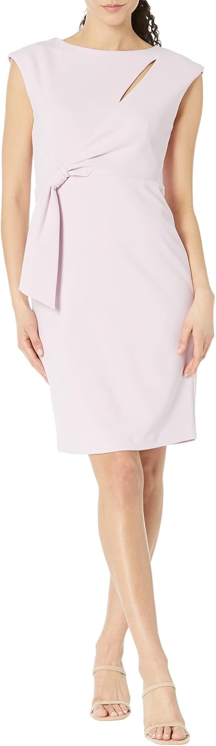 

Короткое платье-футляр Calvin Klein с замочной скважиной и узлом по бокам, Cherry Blossom