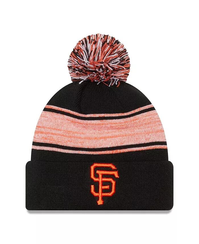 

Мужская черная вязаная шапка San Francisco Giants с манжетами и помпоном New Era