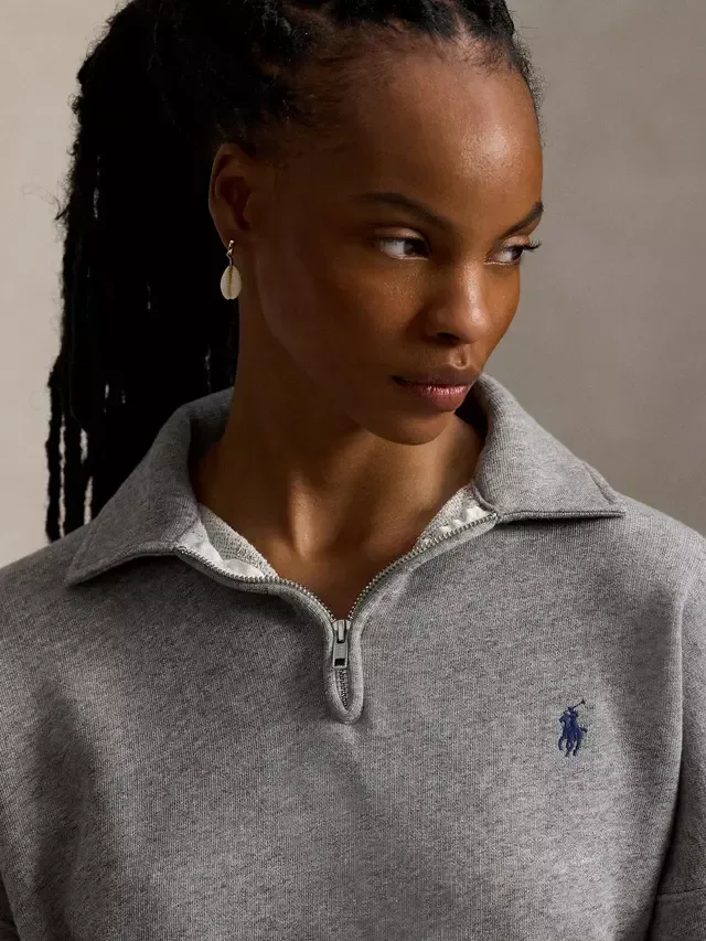 Флисовая толстовка с логотипом Polo, темно-серый винтажный меланж Ralph Lauren — фото 3