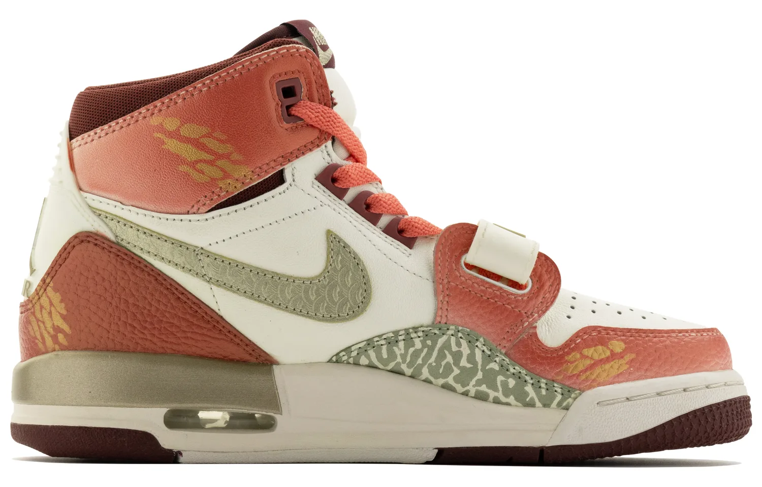 Jordan Legacy 312 противоскользящие амортизирующие баскетбольные кроссовки Red White для подростков — фото 4