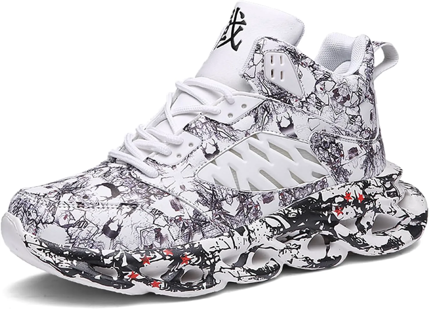 

Мужские баскетбольные кроссовки GSIGUL, легкие мужские кроссовки для бега и тенниса, граффити, спортивные массивные кроссовки для мужчин, белый