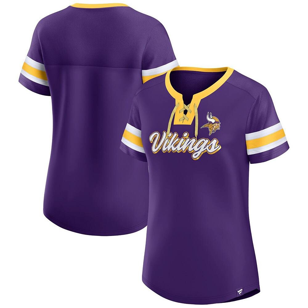 

Женская фиолетовая футболка Fanatics Minnesota Vikings Original State на шнуровке, цвет Mvk Purple