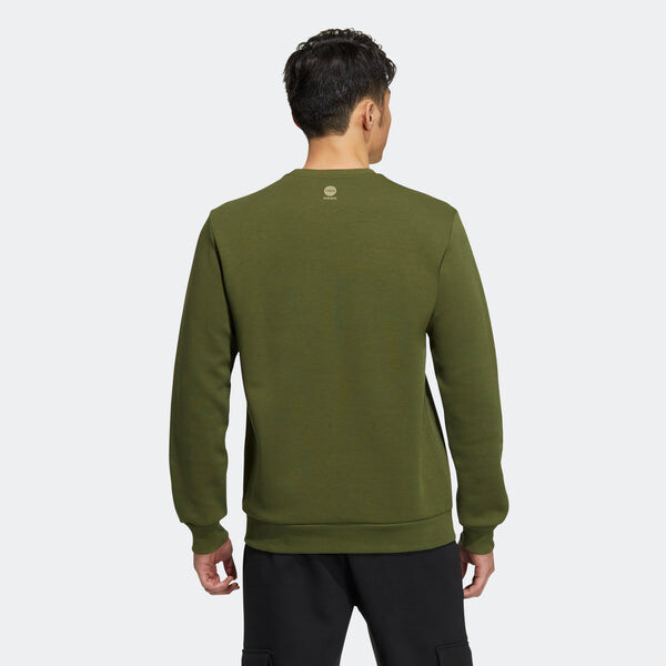 Толстовка Men's adidas neo Classic Chest Sports Long Sleeves Olive Green, зеленый — фото 3