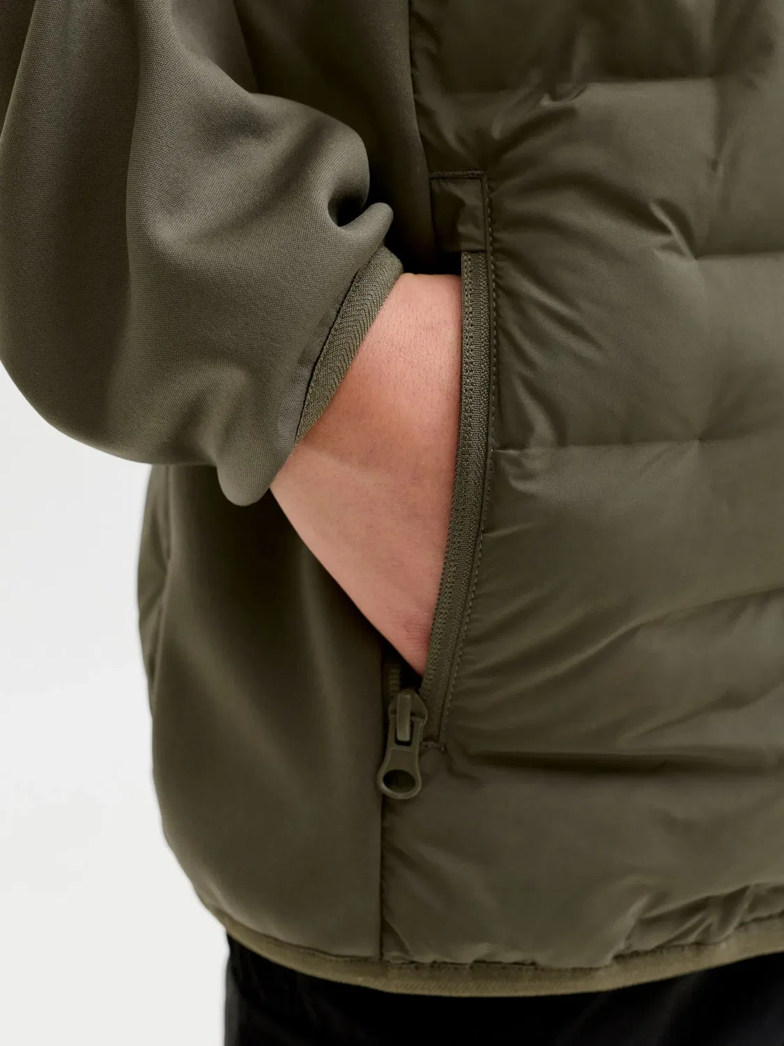Хибридная куртка с капюшоном JACK & JONES Junior, dusty olive — фото 4