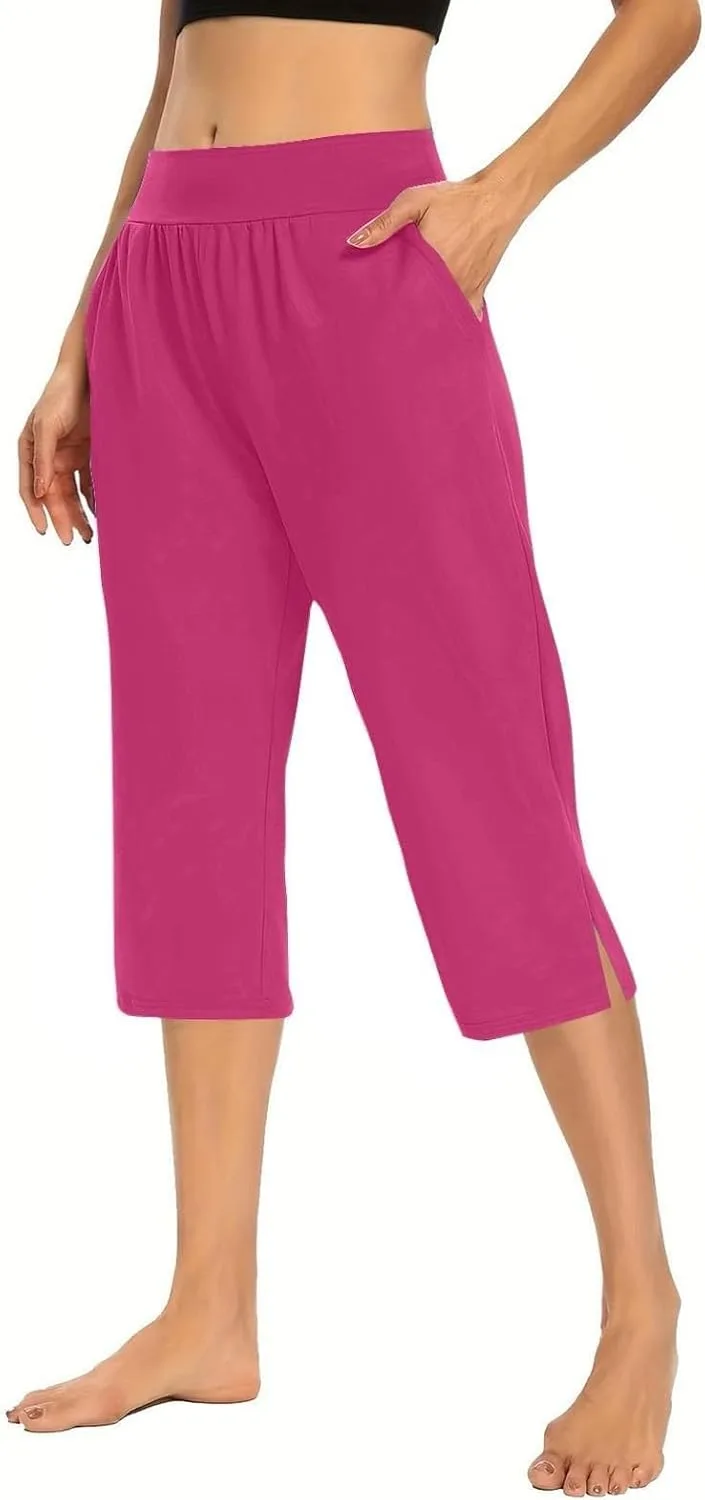 

Плюс сайз капри леггинсы для женщин с карманами FULILYEO