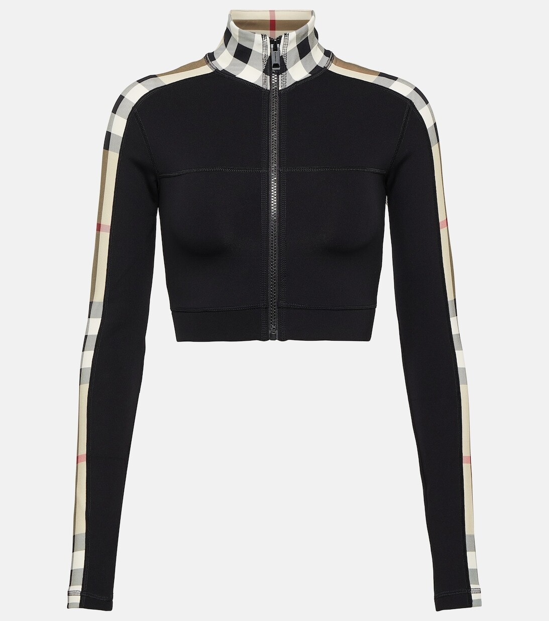 

Спортивная куртка из технического джерси в клетку Burberry BURBERRY, черный