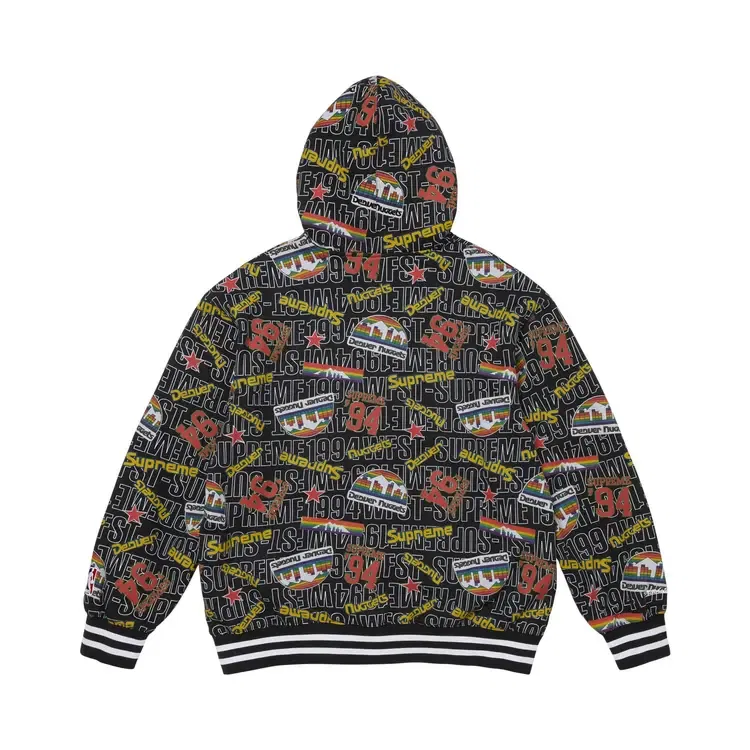 Толстовка с капюшоном на молнии Supreme x Mitchell & Ness Teams, черный — фото 2
