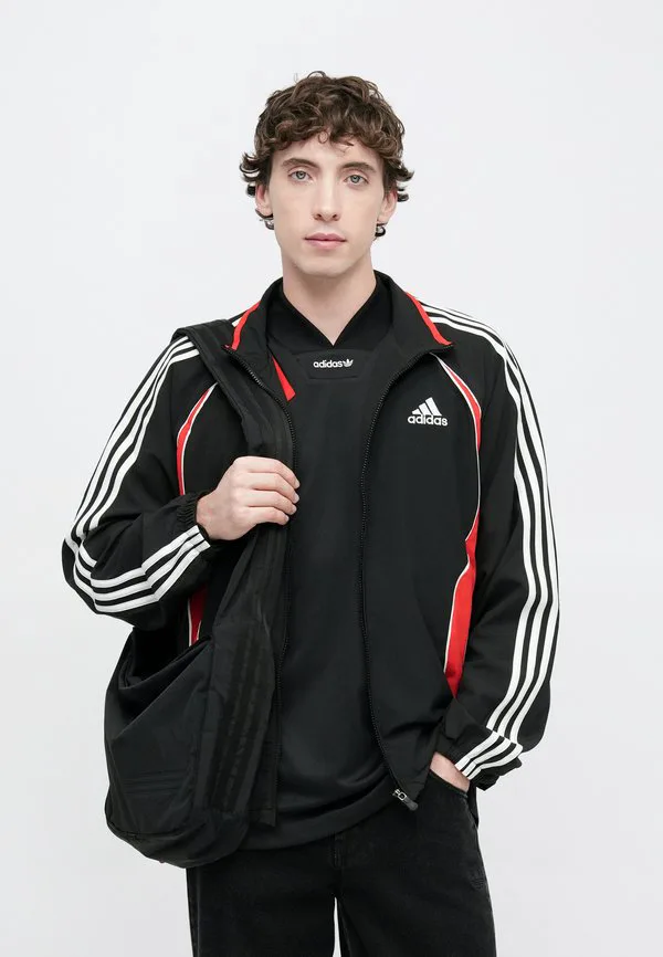 Тренировочная куртка teamgeist Adidas Originals, Black/Better Scarlet — фото 4