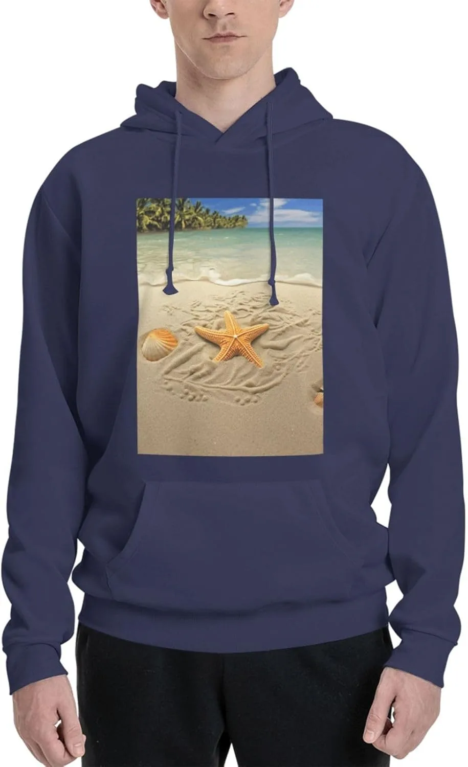 

Мужская флисовая толстовка с капюшоном Starfish with Palm Trees LKWSCGHM