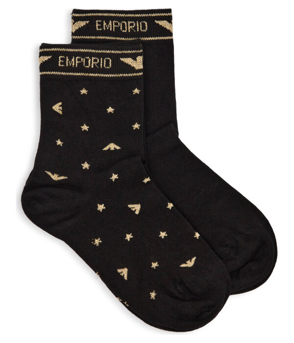 

Носки черные Emporio Armani с узором, 2 пары