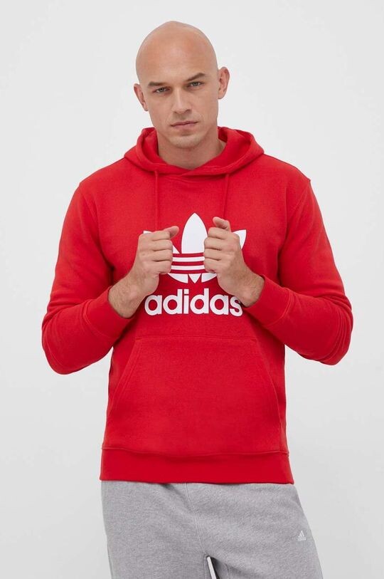 

Хлопковая толстовка Classics Trefoil Hoodie adidas Originals, красный