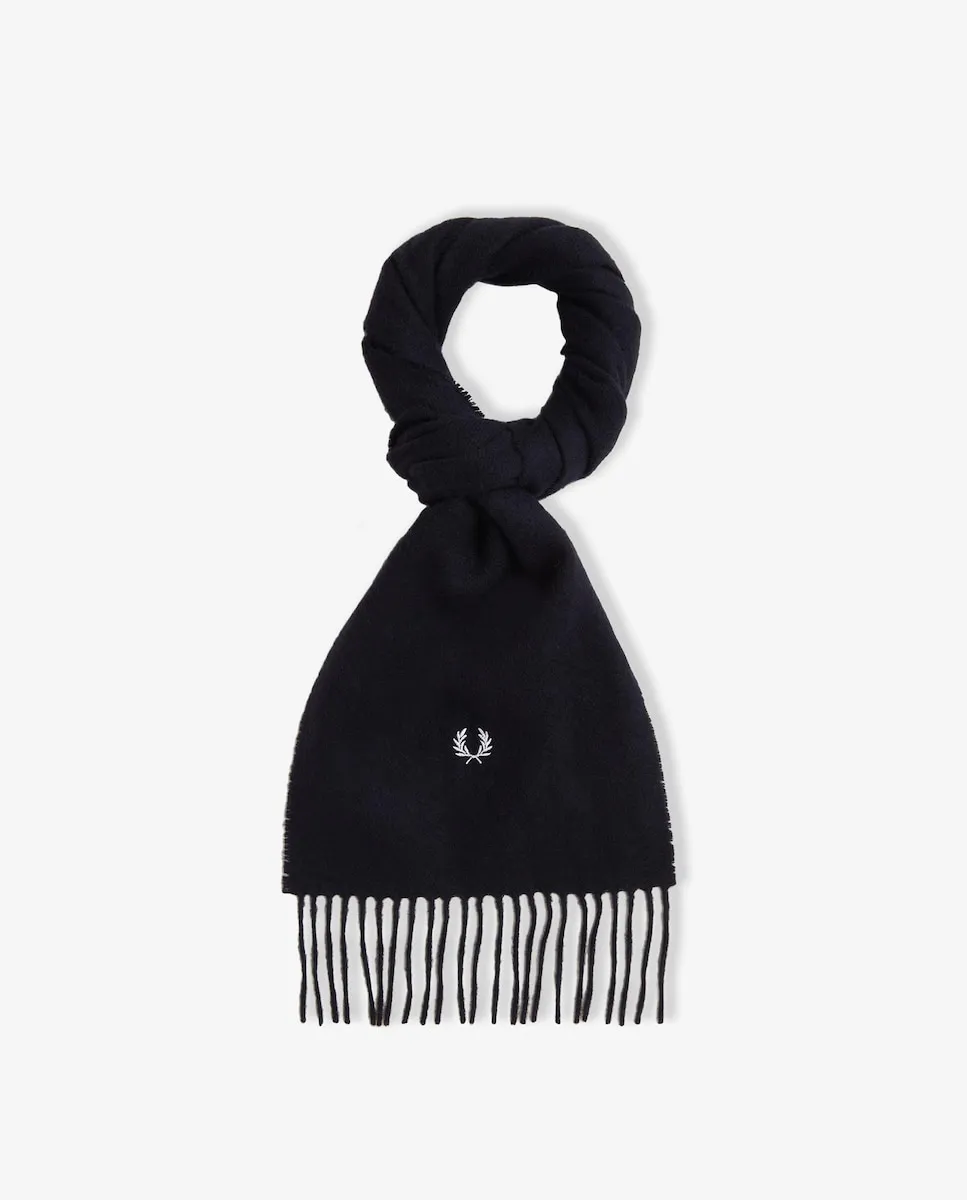 

Мужской шарф черного цвета с бахромой Fred Perry, черный