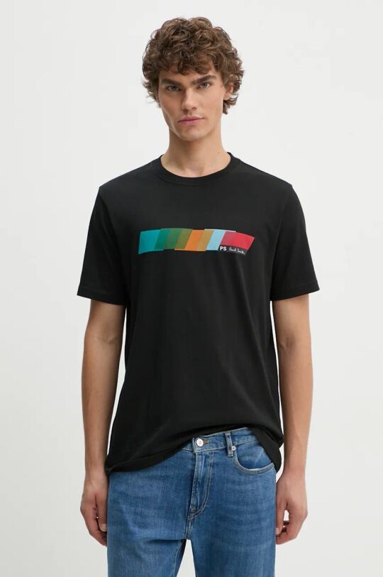 

Хлопковая футболка PS Paul Smith, черный