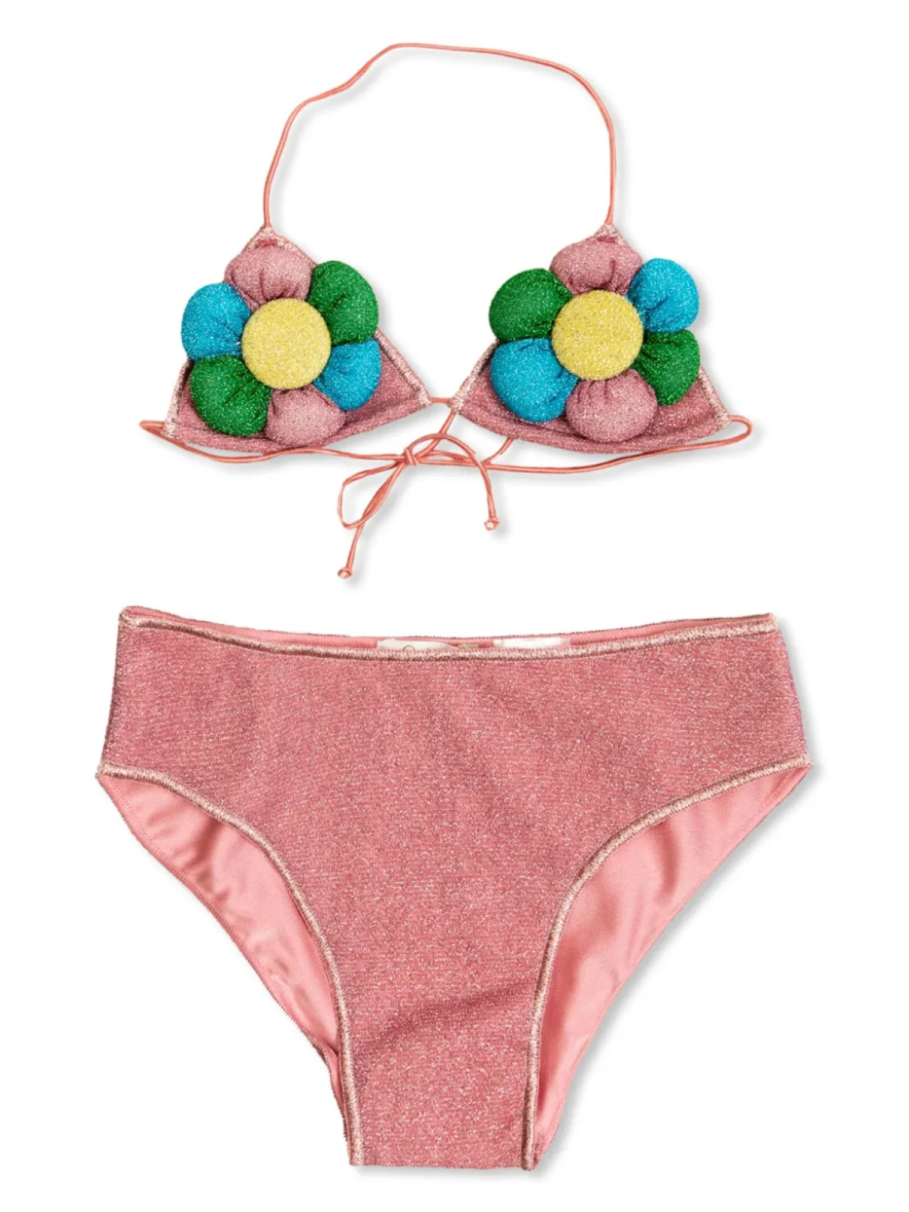 

Комплект бикини Oseree Kids с цветочной аппликацией, розовый
