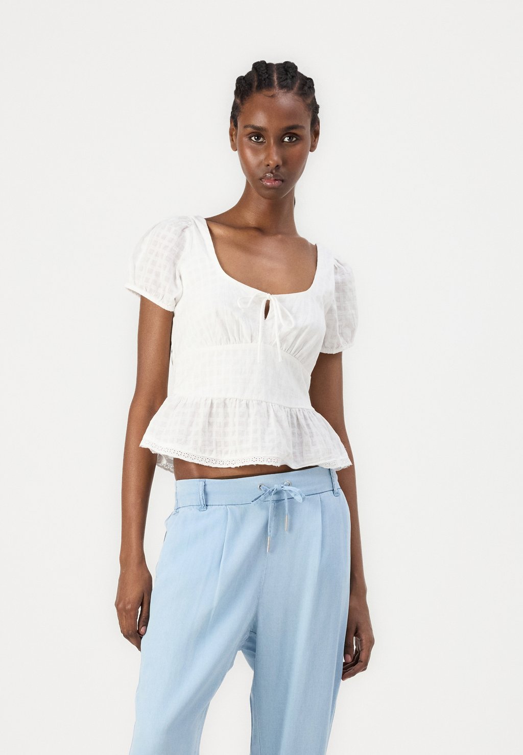 

Блуза PEPLUM - Print T-shirt Hollister Co., белый
