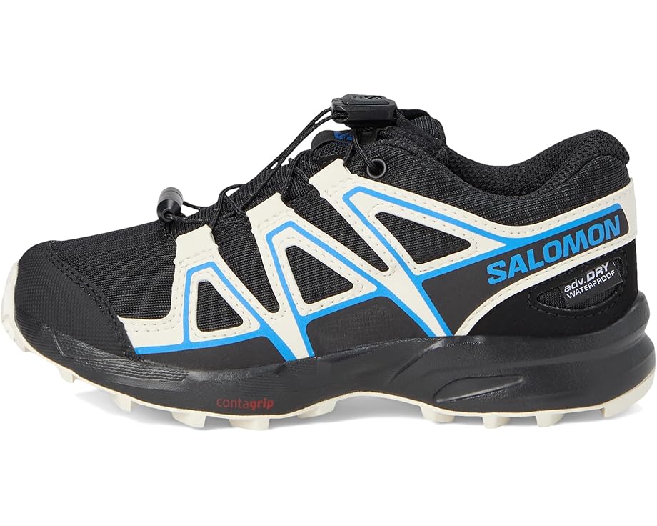 Детские треккинговые ботинки Salomon Kids Speedcross Waterproof (Little Kid/Big Kid), Black/Vanilla Ice/French Blue — фото 4