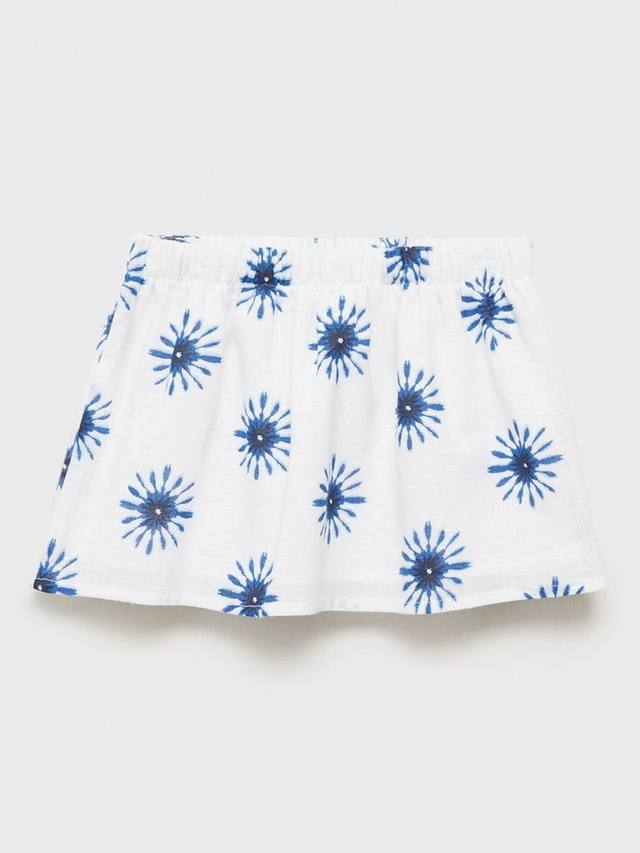 

Детские хлопковые шорты с резинкой Mango, White