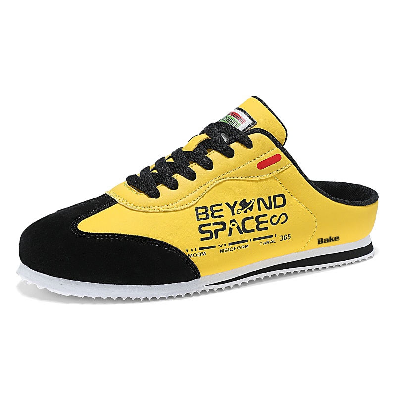 

BAKE Антискользящие износостойкие мужские кэжуал кеды низкие черно-желтые, цвет Black Yellow