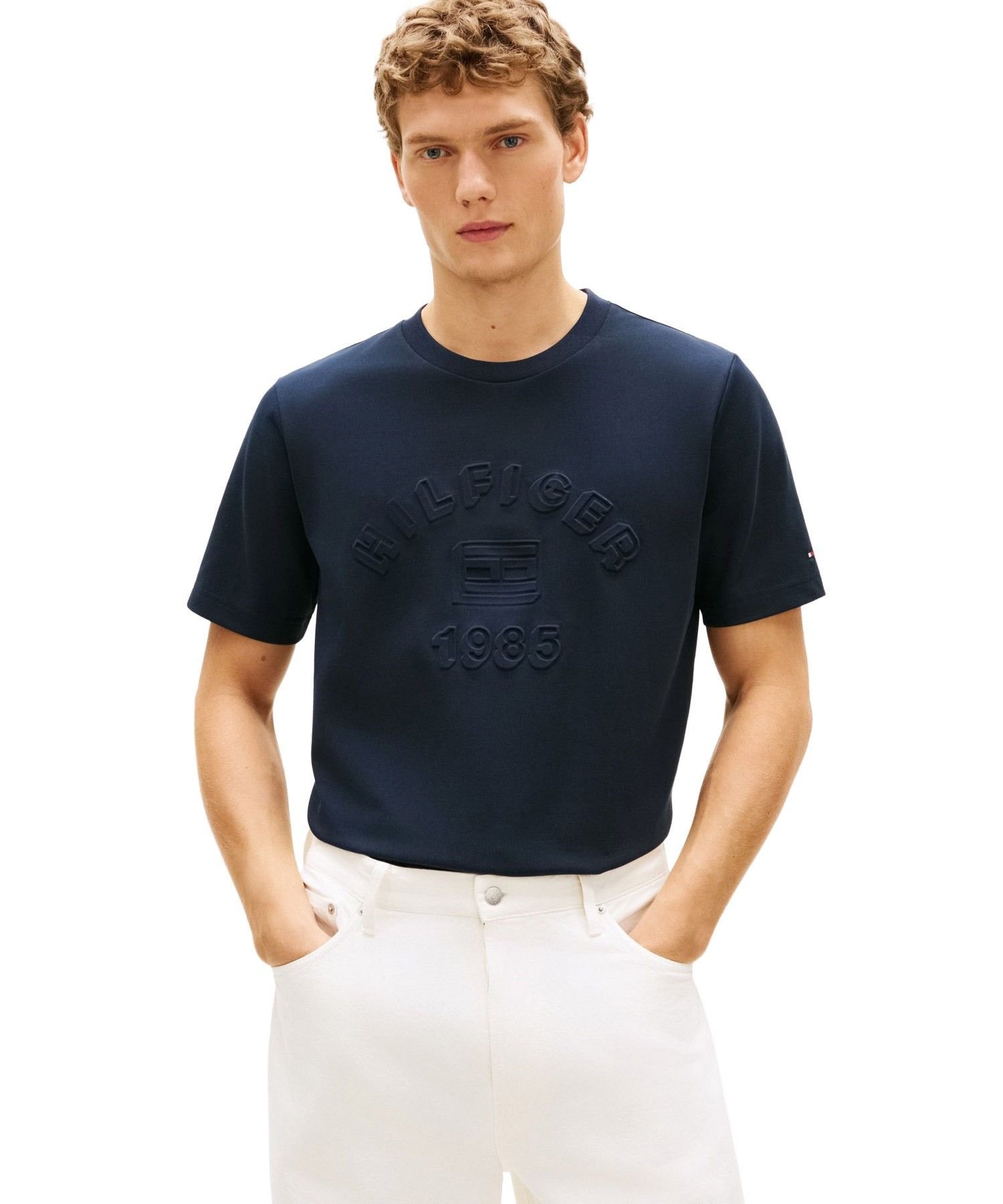 Футболка с графическим принтом Icon Piqué Interlock Tommy Hilfiger, Navy DW5