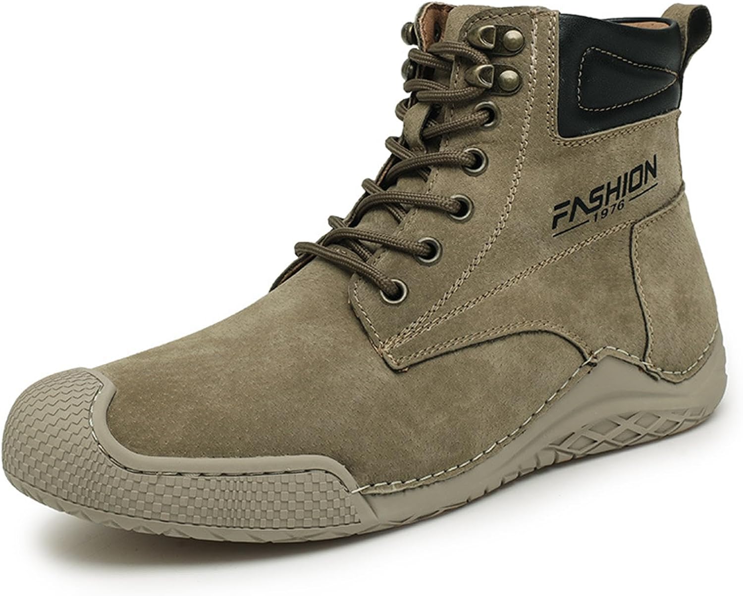 

Мужские ретро-кроссовки DirraBra из кожи с высоким берцем для походов, модные, с теплой подкладкой из меха, водонепроницаемые, нескользящие, для тренировок и снега, ботинки-чукка, зеленый