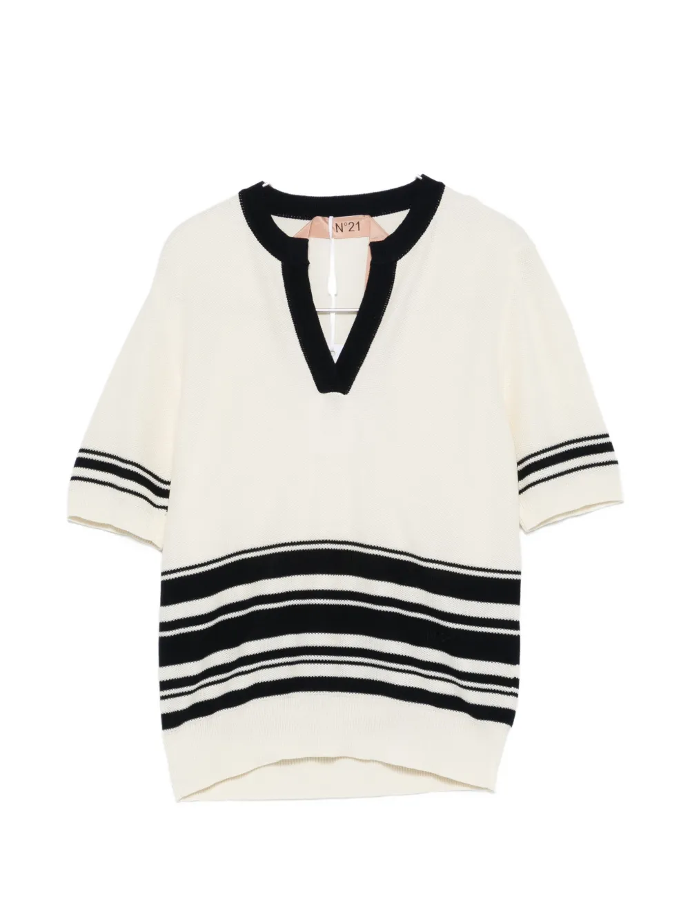 

Джемпер в полоску с V-образным вырезом Nº21, белый