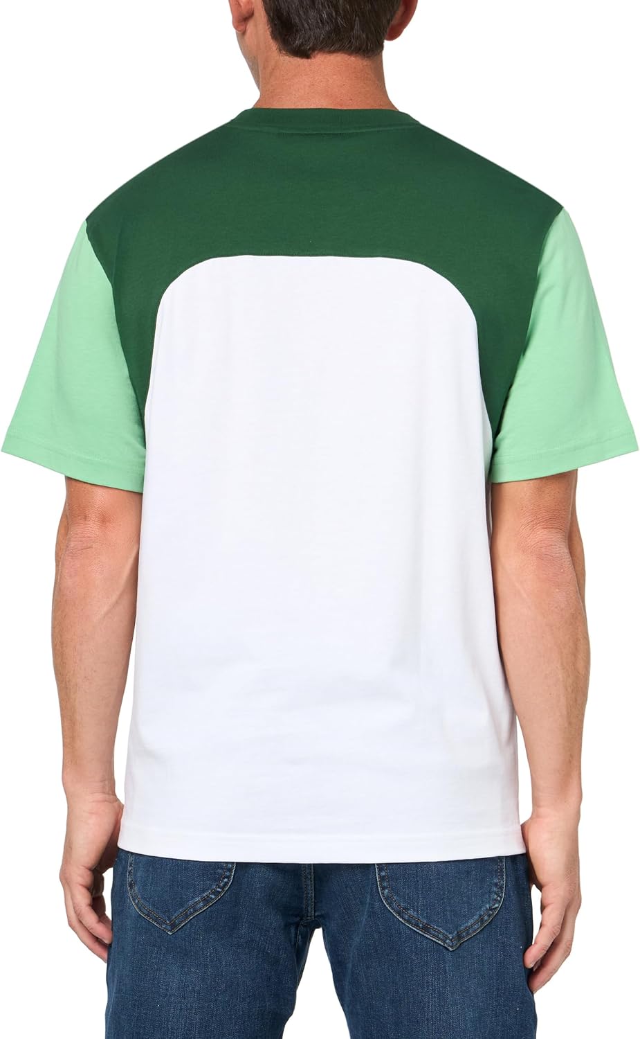 Мужская футболка Lacoste Classic Fit Colorblock, White, Green, & Liamone — фото 2