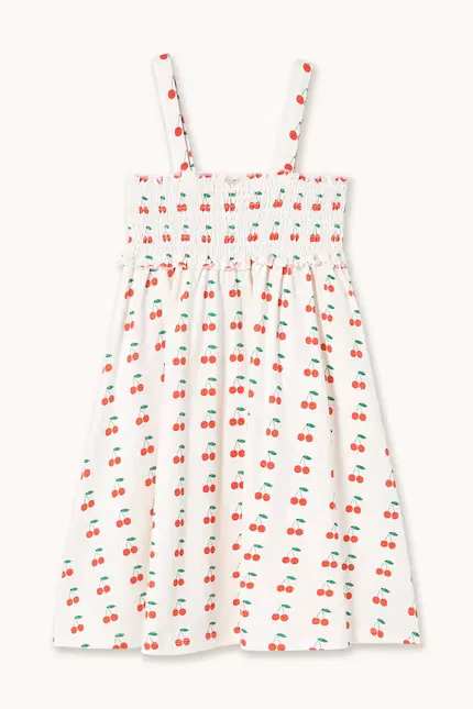 Платье с узором вишни CHERRIES STRAP DRESS Tinycottons, белый — фото 3