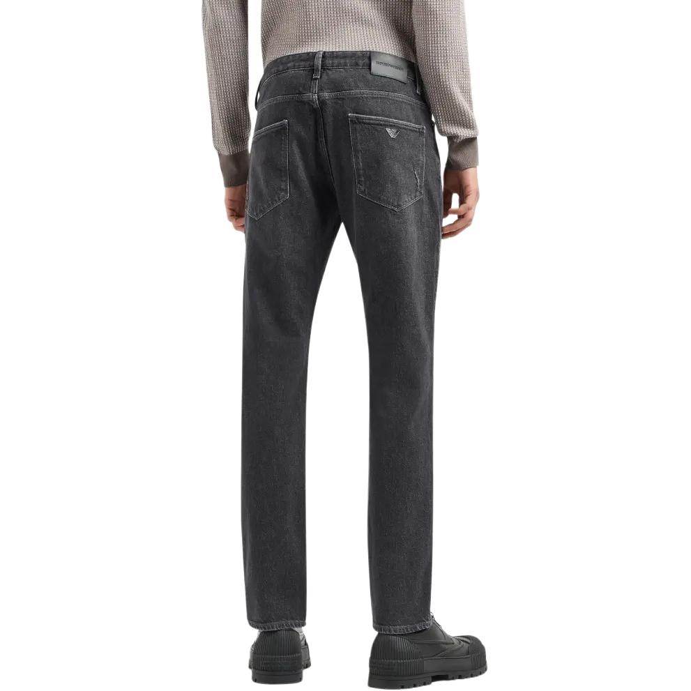 Джинсы J06 Slim fit поношенный вид Stretch denim EMPORIO ARMANI, серый — фото 4