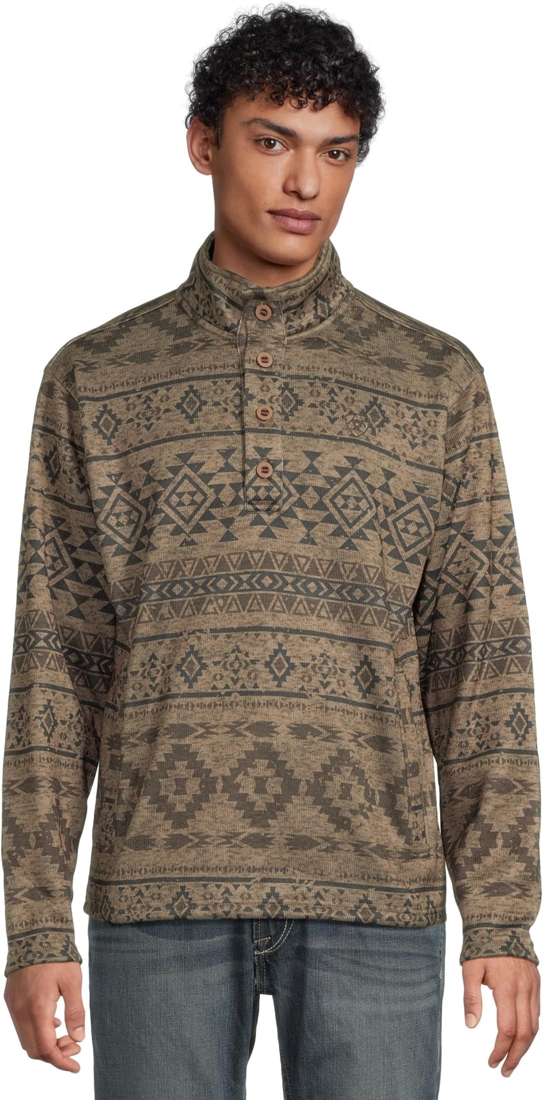 

Свитер Ariat Caldwell 1/4 Button Sweater, цвет Light Brown Southwest