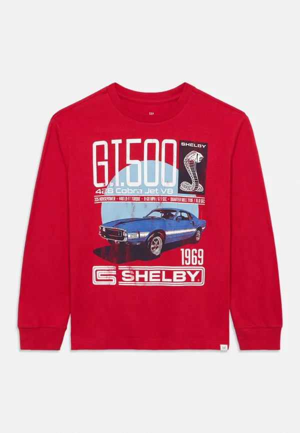 Детская свободная футболка с длинными рукавами и графическим принтом Gap, Modern Red