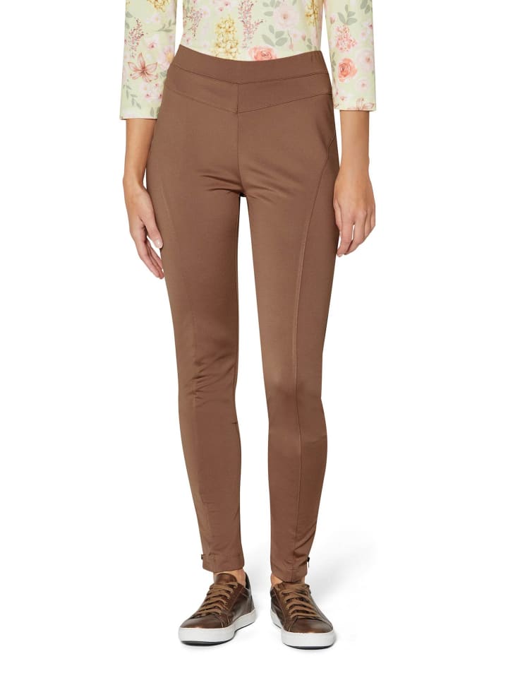 

MADELEINE Леггинсы с молниями по низу, нуга-коричневого цвета