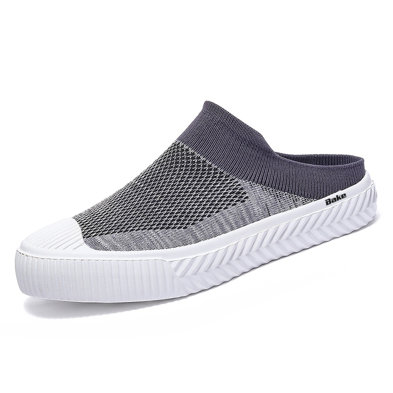 

BAKE Мужские серые противоскользящие тапочки с закрытым носком, устойчивые к истиранию и запаху, цвет Gray