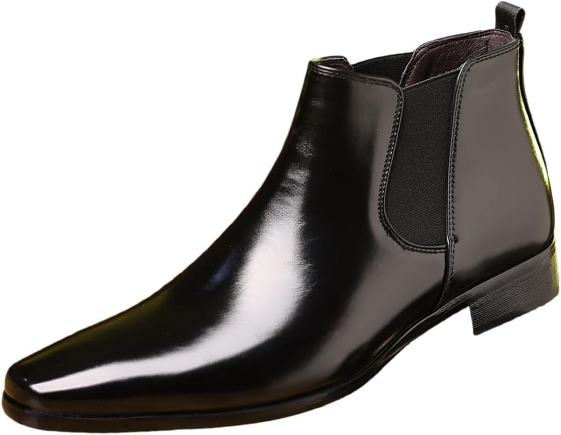 

Мужские ботинки Fusecottc с плоской подошвой подходят как для деловой, так и повседневной носки. Имеют эластичный боковой дизайн. Подходят для любого сезона. Также для свадеб, черный