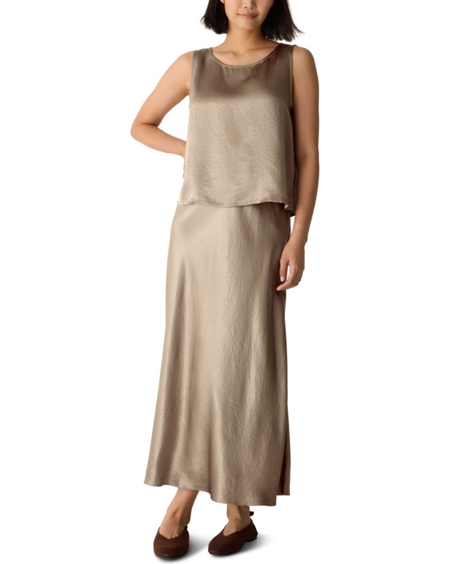 

Женская макси-юбка из жатой ткани, стандартного и большого размера Eileen Fisher, Biscuit