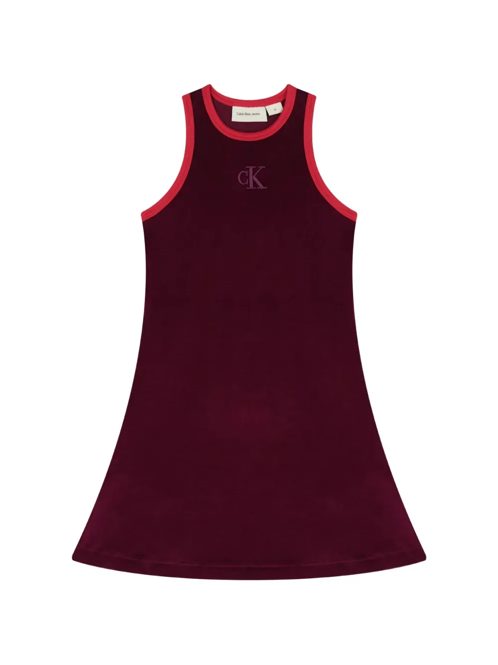 Платье А-силуэта с вышитым логотипом Calvin Klein Kids, красный