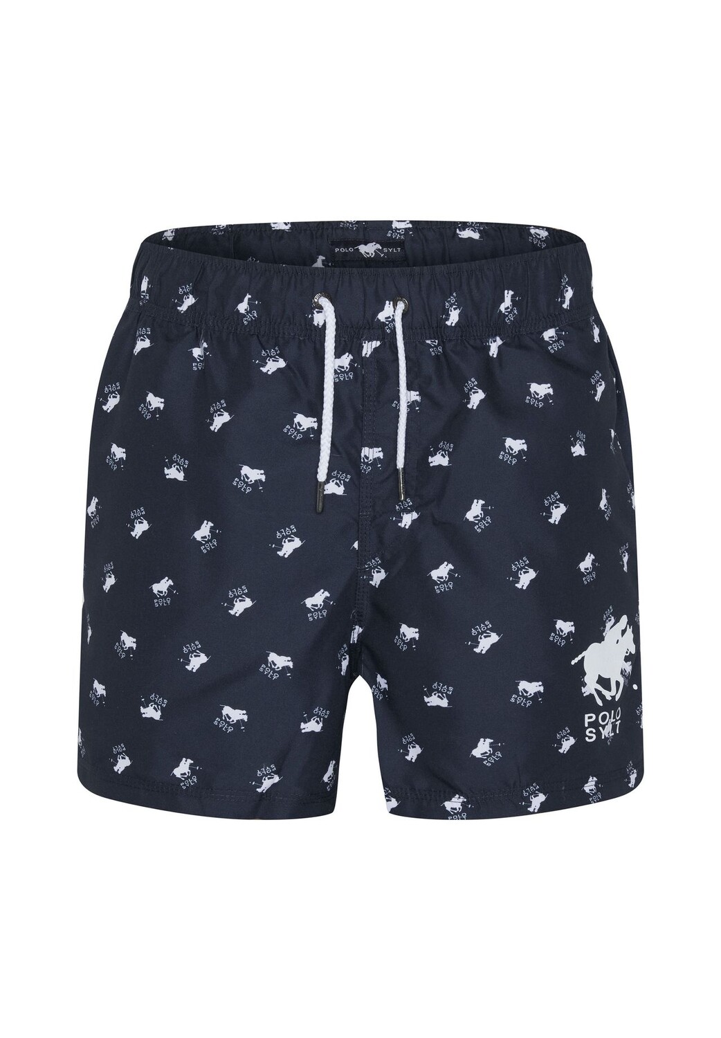 

Шорты для плавания с логотипом по всей поверхности POLO SYLT, цвет Dark Blue White