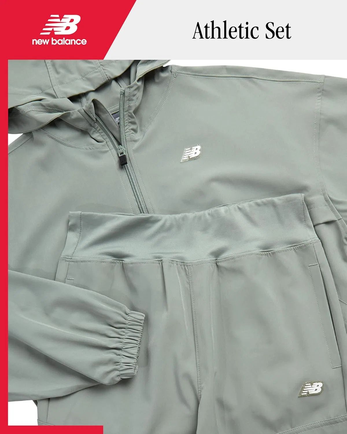 Детский спортивный костюм New Balance, 2 предмета: куртка и джоггеры, Juniper — фото 2