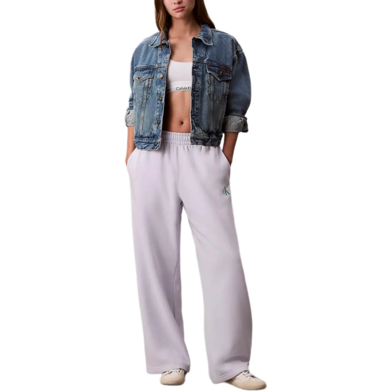 Вязаные спортивные штаны женские Calvin Klein, светло-фиолетовый