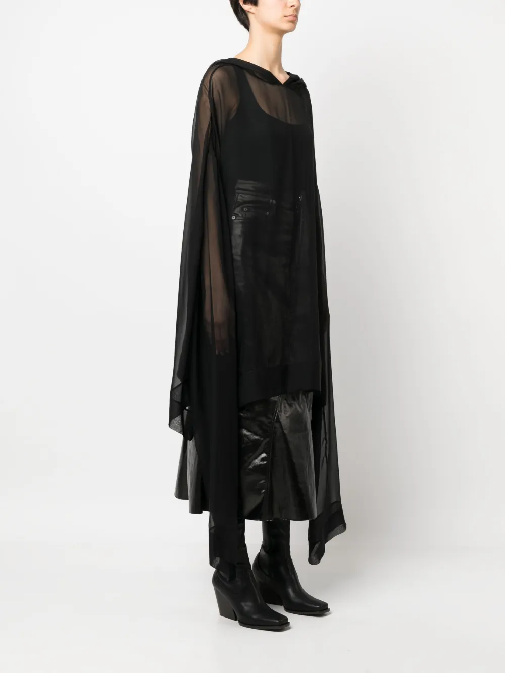 Шелковая туника Flyproof Rick Owens, черный — фото 3