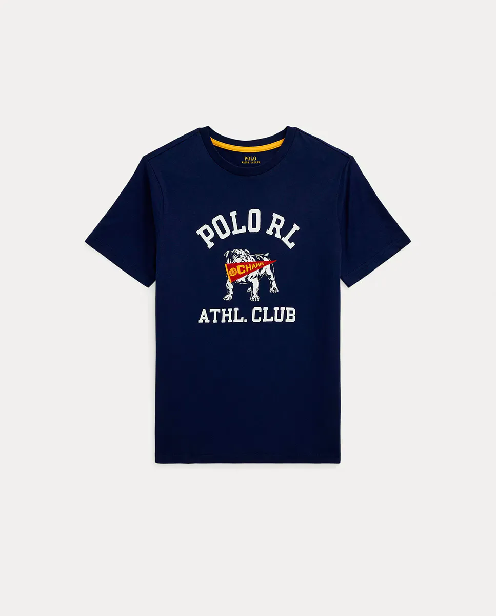 

Хлопковая футболка для мальчика темно-синего цвета Polo Ralph Lauren