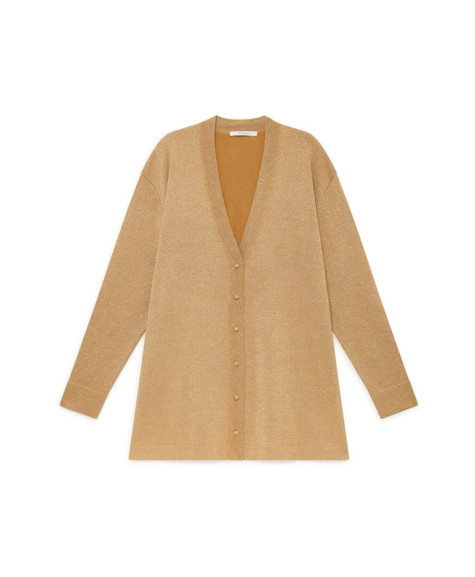 

Блестящий струящийся кардиган из люрекса Maliparmi, желтый