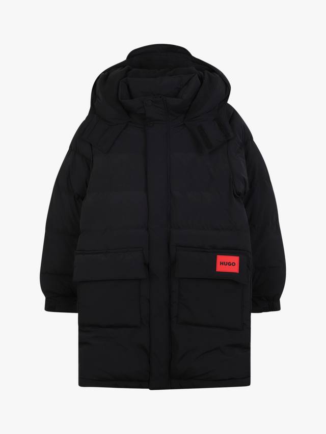 

Детская утепленная куртка с капюшоном на молнии HUGO BOSS, Black