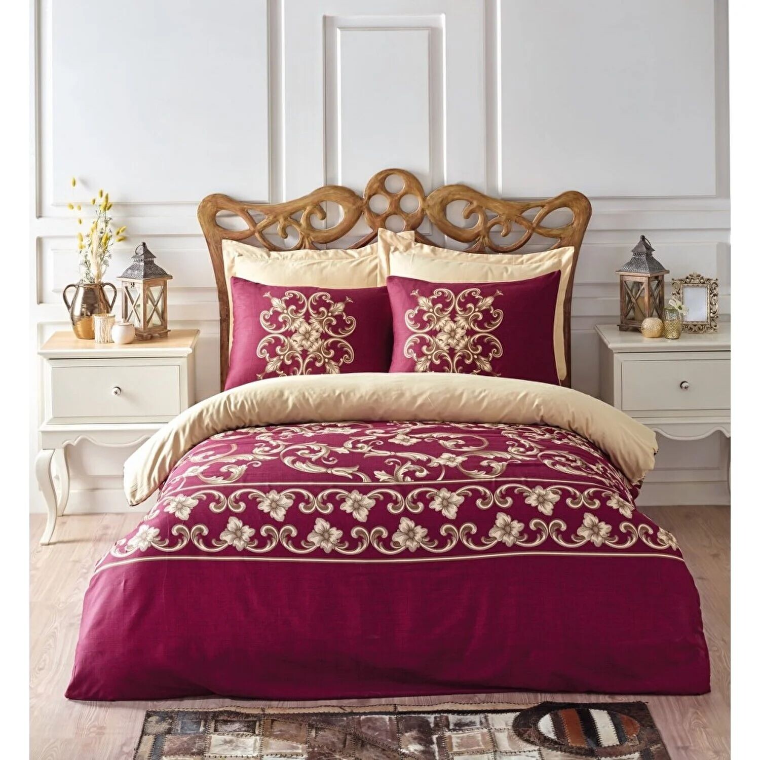 

Хлопковый Комплект постельного белья Satin Line Taylor Claret Red
