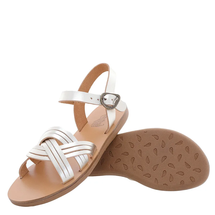 Детские сандалии Ancient Greek Sandals Little Electra мягкие сандалии, платина — фото 2