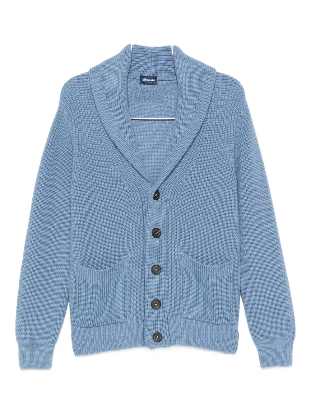 

Кардиган с шалевым воротником и накладными карманами Drumohr, синий