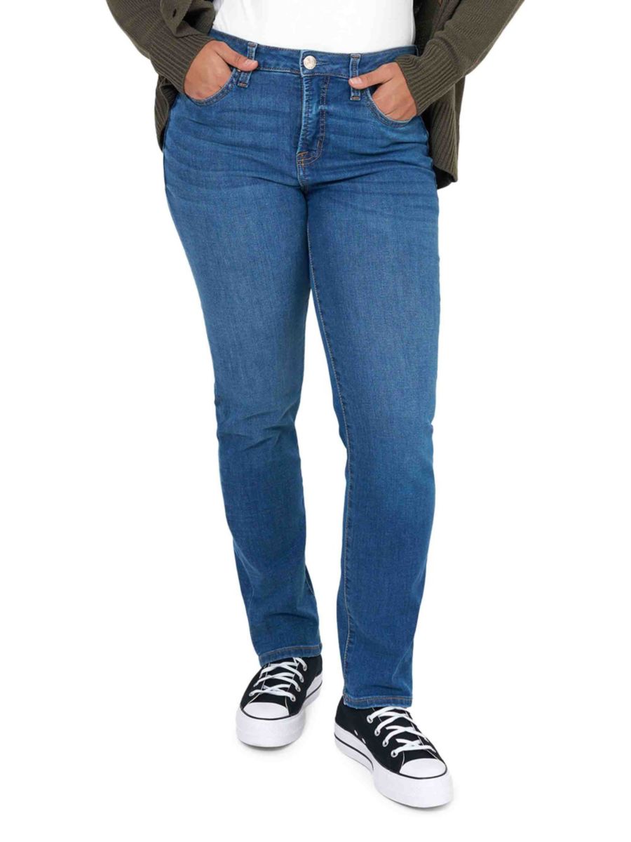 

Джинсы прямого кроя с эффектом винтажной стирки Seven7, синий