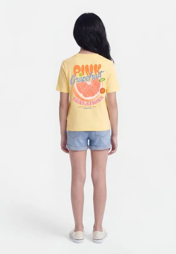 Футболка kogbolette life s/s top jrs print Only Girls, Yellow — фото 2