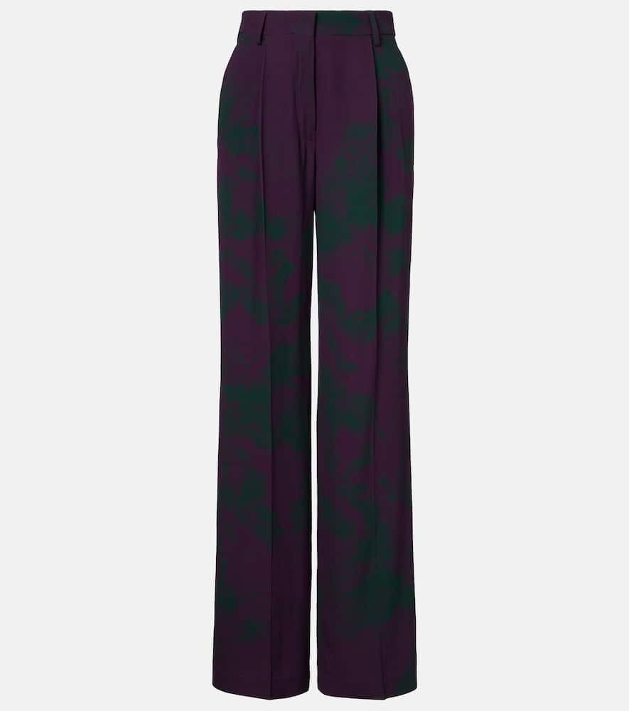 

Широкие брюки с принтом Dries Van Noten, Burgundy
