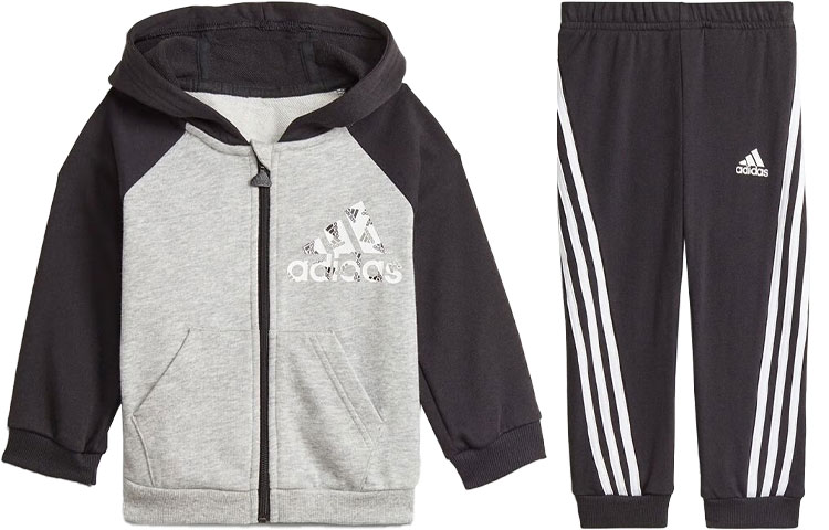 Повседневная спортивная одежда для детей 3-7 лет Adidas, серый+черный — фото 2