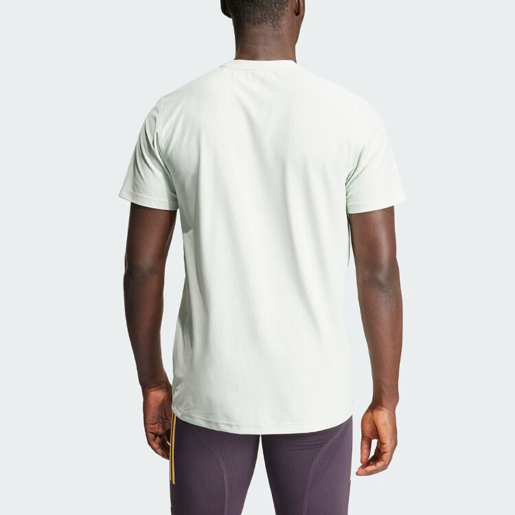 Футболка мужская льняная зеленая Adidas, зеленый — фото 3